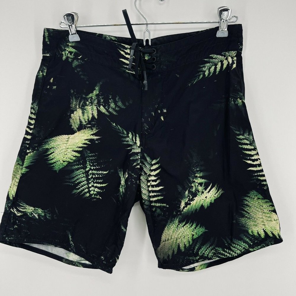 Outerknown Mens Size 28 Black Sustainable Recycled Swim Trunks Board Shorts
